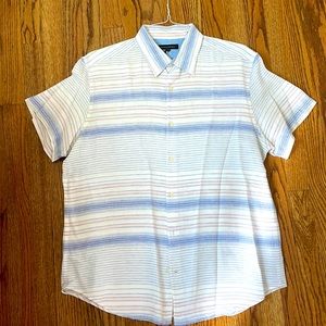 Mens casual short sleeve linen shirt